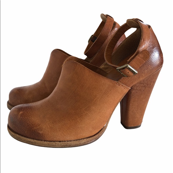 Kork-Ease Shoes - Kork-Ease Womens Leather Heeled Brown Clogs 8/39